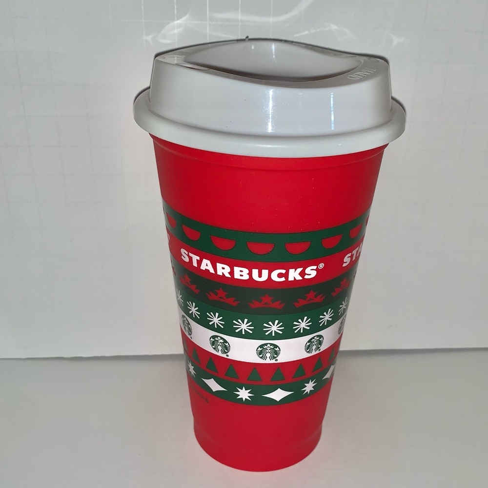 Starbucks 2020 Holiday Reusable Plastic Coffee To Go Cup 16 oz